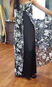Floral long dress sheer fabric